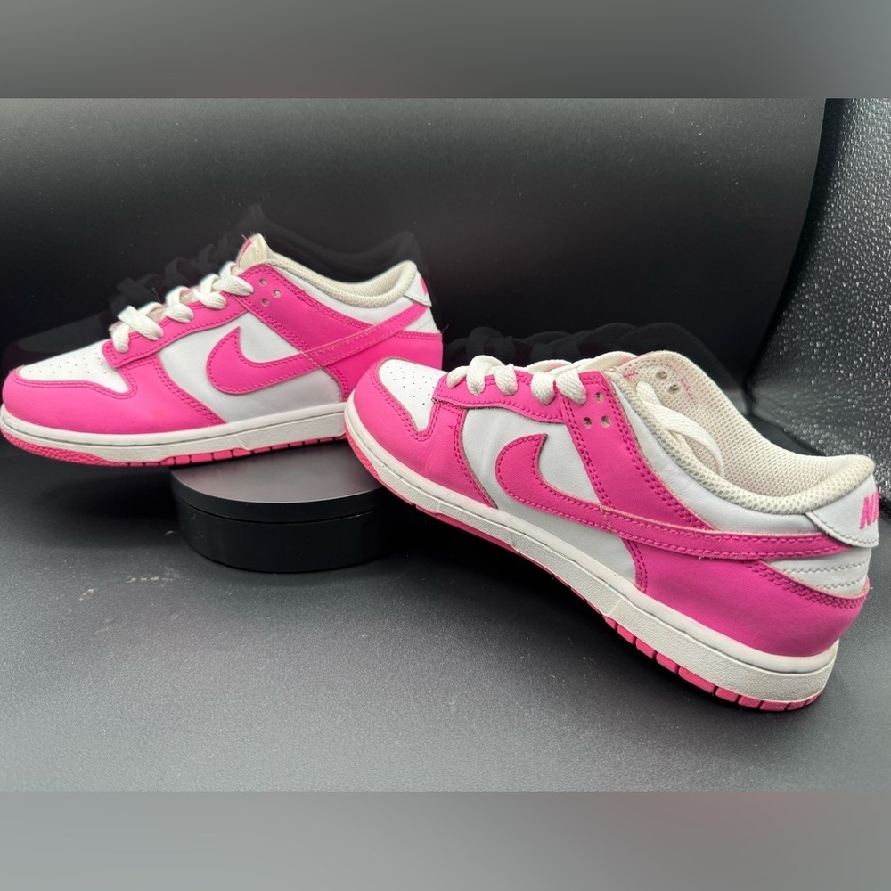 Nike Pink and White Dunk Low Sneakers
